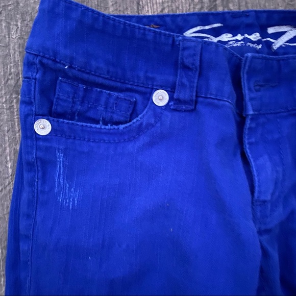 Seven 7 Distressed Jeans in Cobalt Blue - Size 26 - Picture 7 of 9